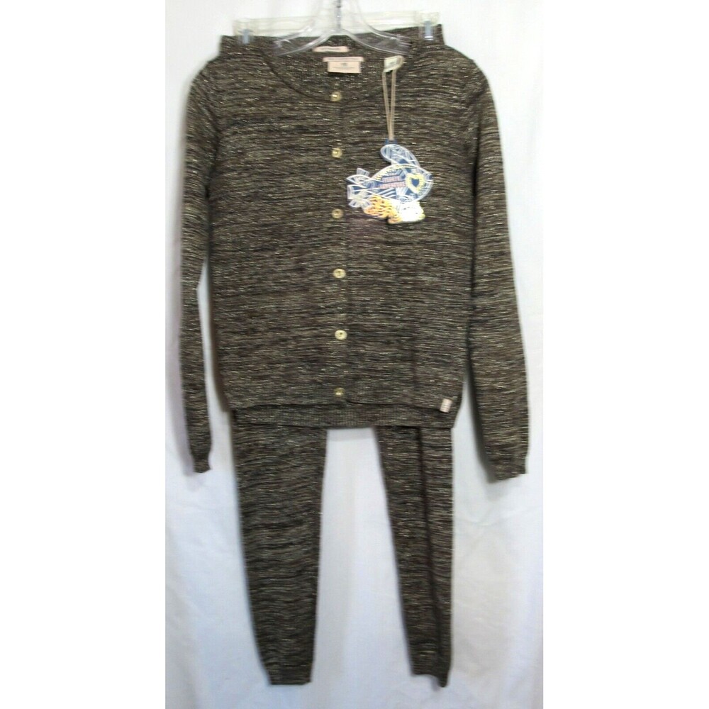 Scotch & Soda Girls Silver Metallic Stripe 2 Pc Set Sweater & Pants Size 14 NWT